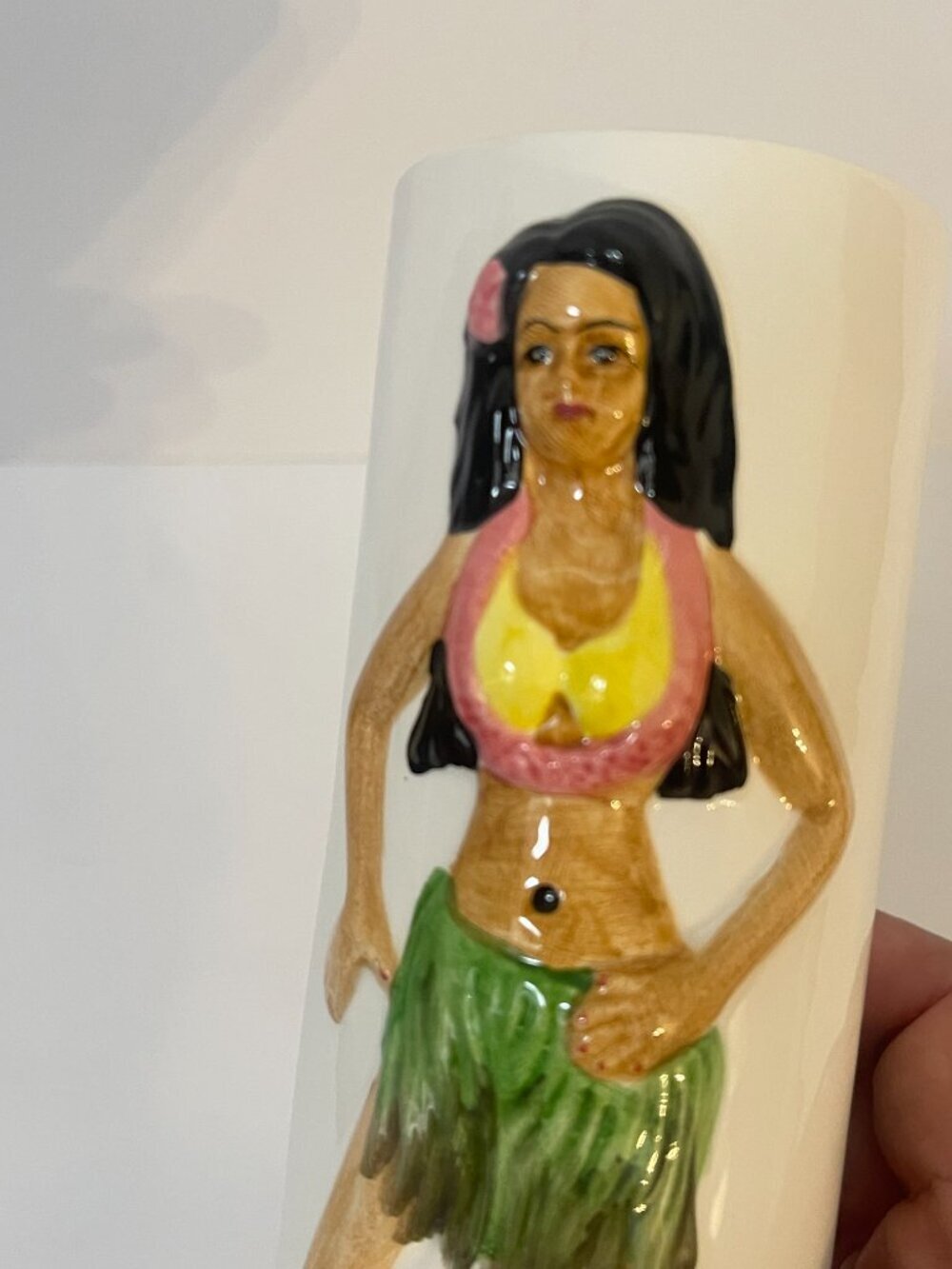 United States Lines Hula Dancer Limited Edition Ceramic Tiki Cup Vase - Picture 3 of 7
